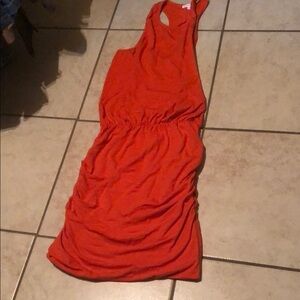 Vibrant Orange Sleeveless Dress